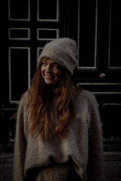 Boxy Beanie - Beige Melange