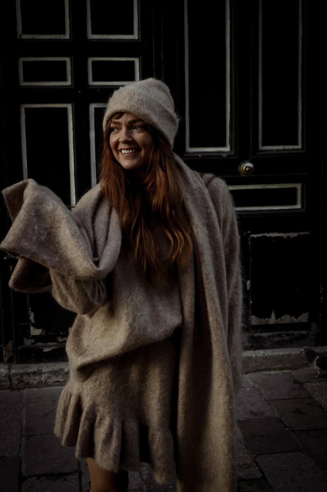 Boxy Scarf - Beige Melange