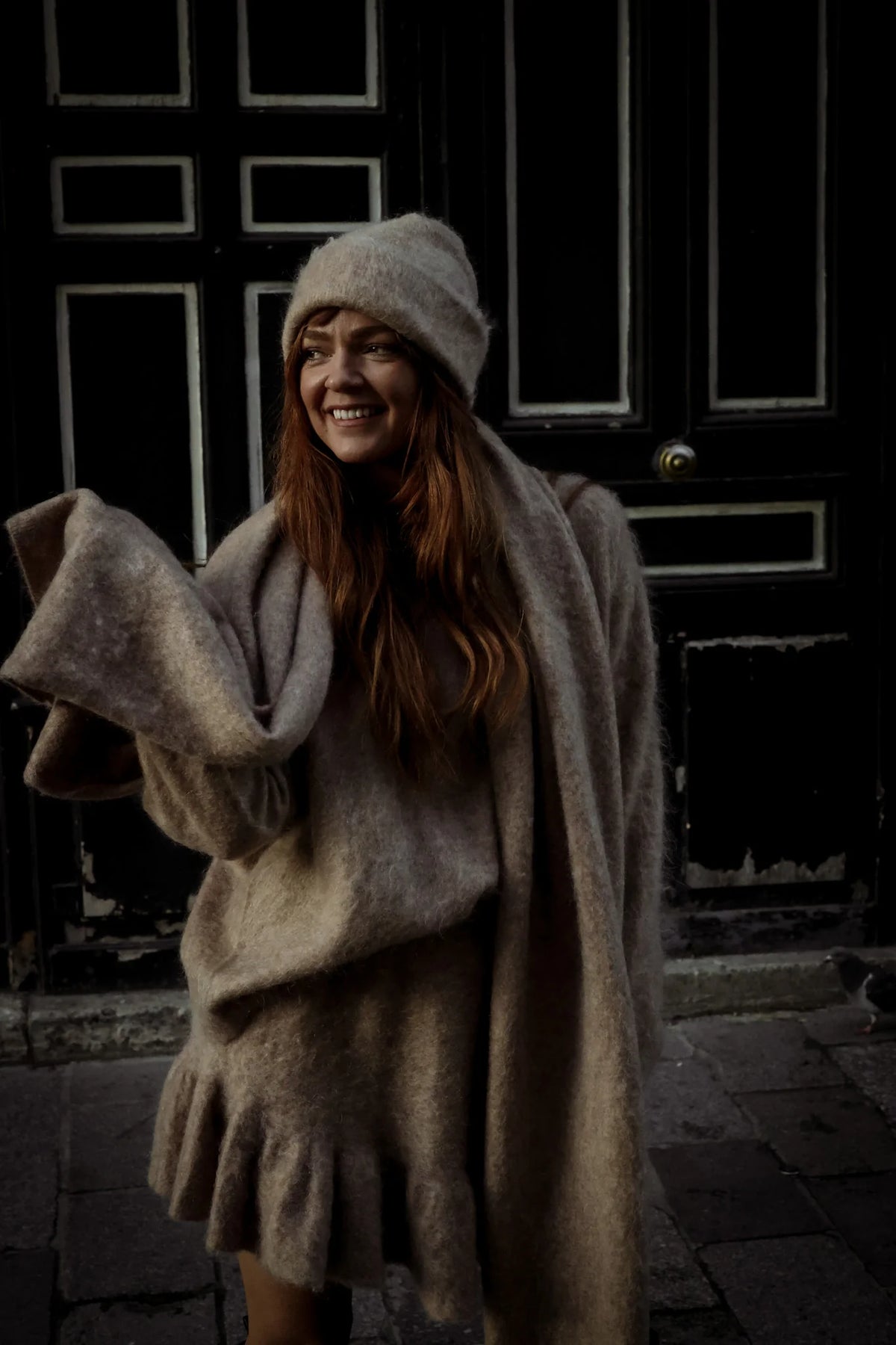 Boxy Scarf - Beige Melange