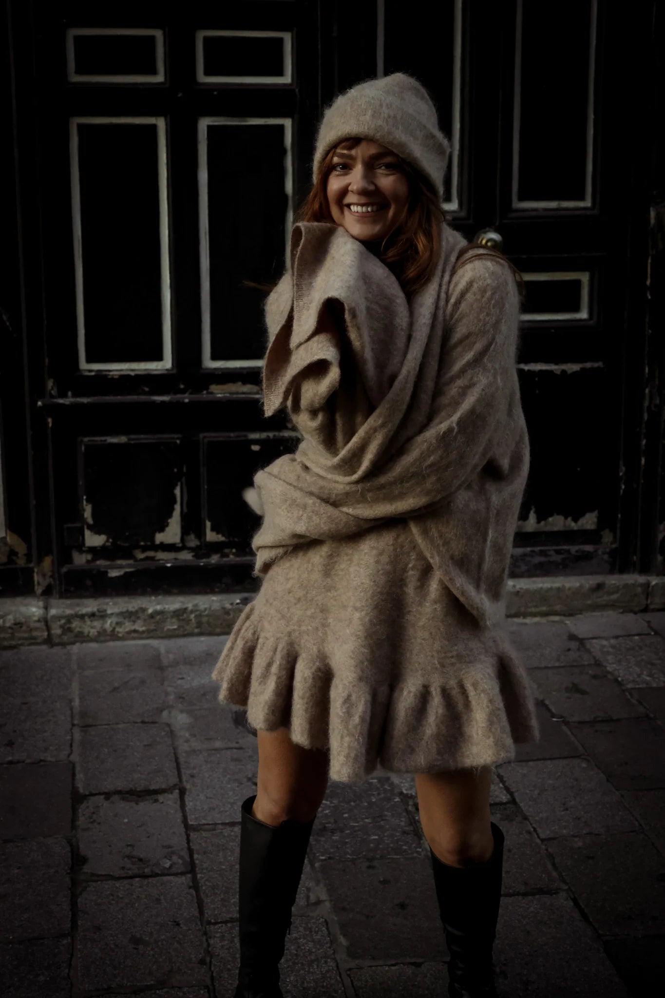 Boxy Scarf - Beige Melange