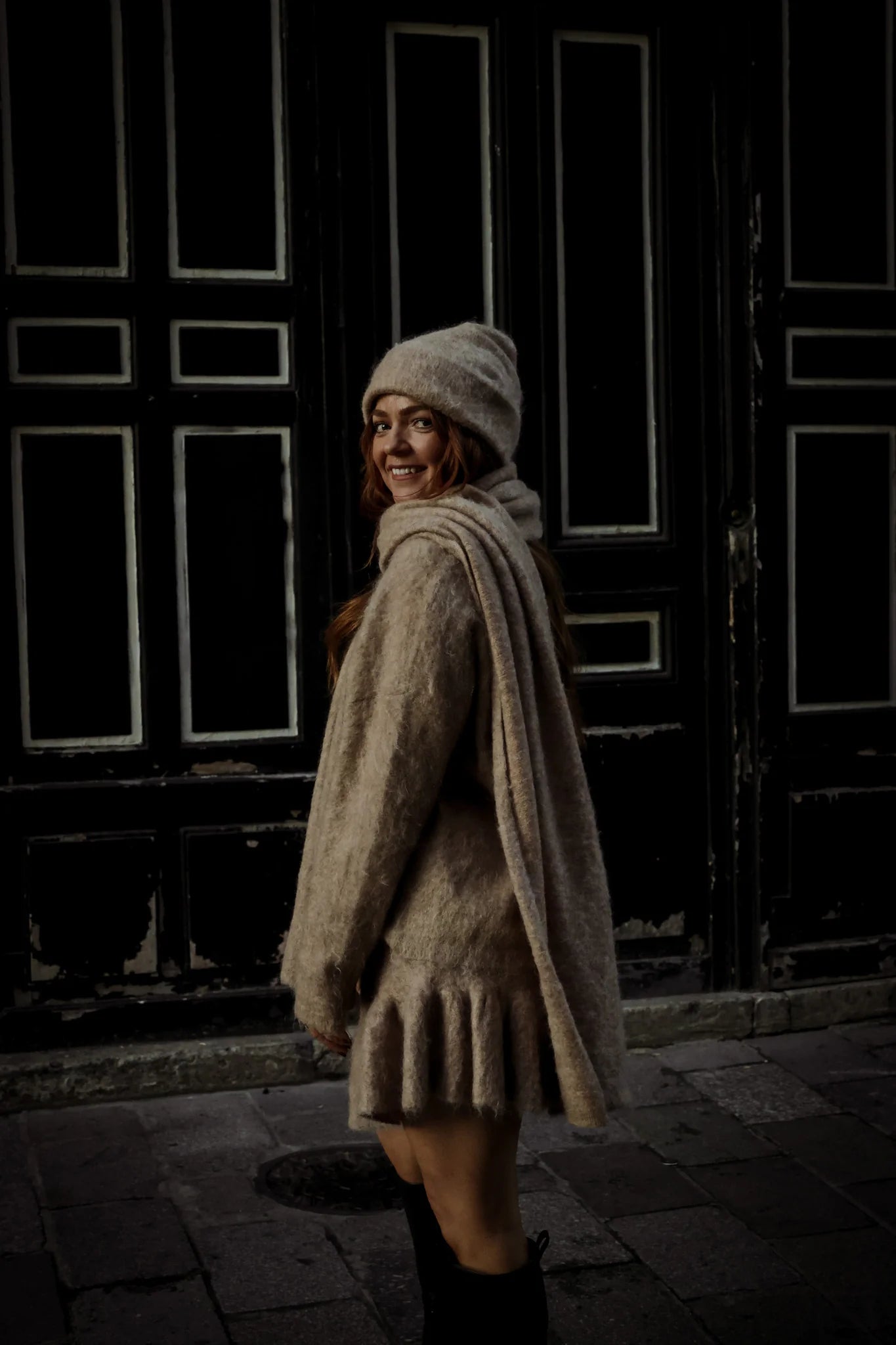 Boxy Scarf - Beige Melange