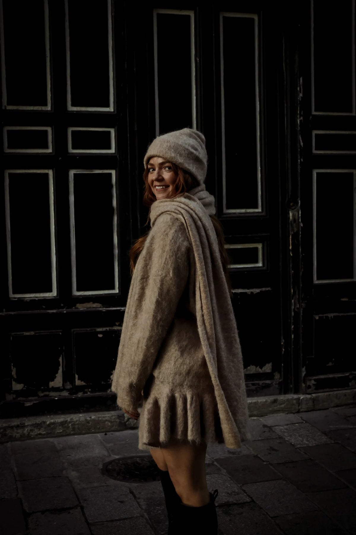 Boxy Scarf - Beige Melange