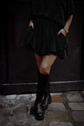 Stardust Skirt Shorts - Black & Silver