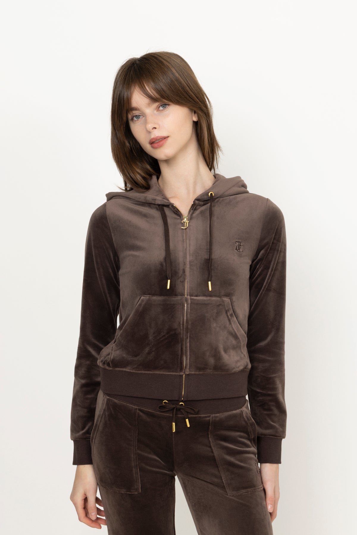 Robertson Classic Velour Zip Hoodie Gold Hw - Java