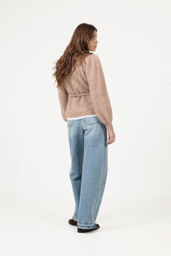 Marion Mohair Belt Cardigan - Sand Melange