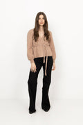 Marion Mohair Belt Cardigan - Sand Melange