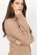 Marion Mohair Belt Cardigan - Sand Melange