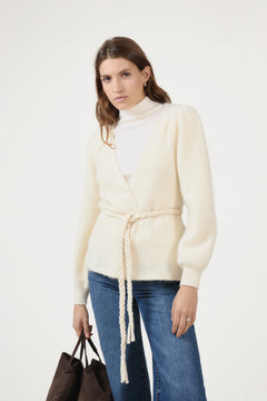 Marion Mohair Belt Cardigan - Off White