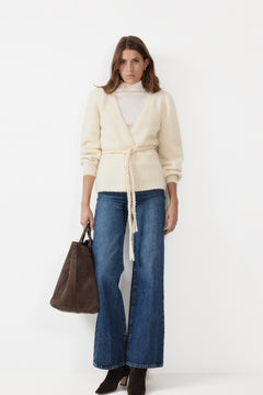 Marion Mohair Belt Cardigan - Off White