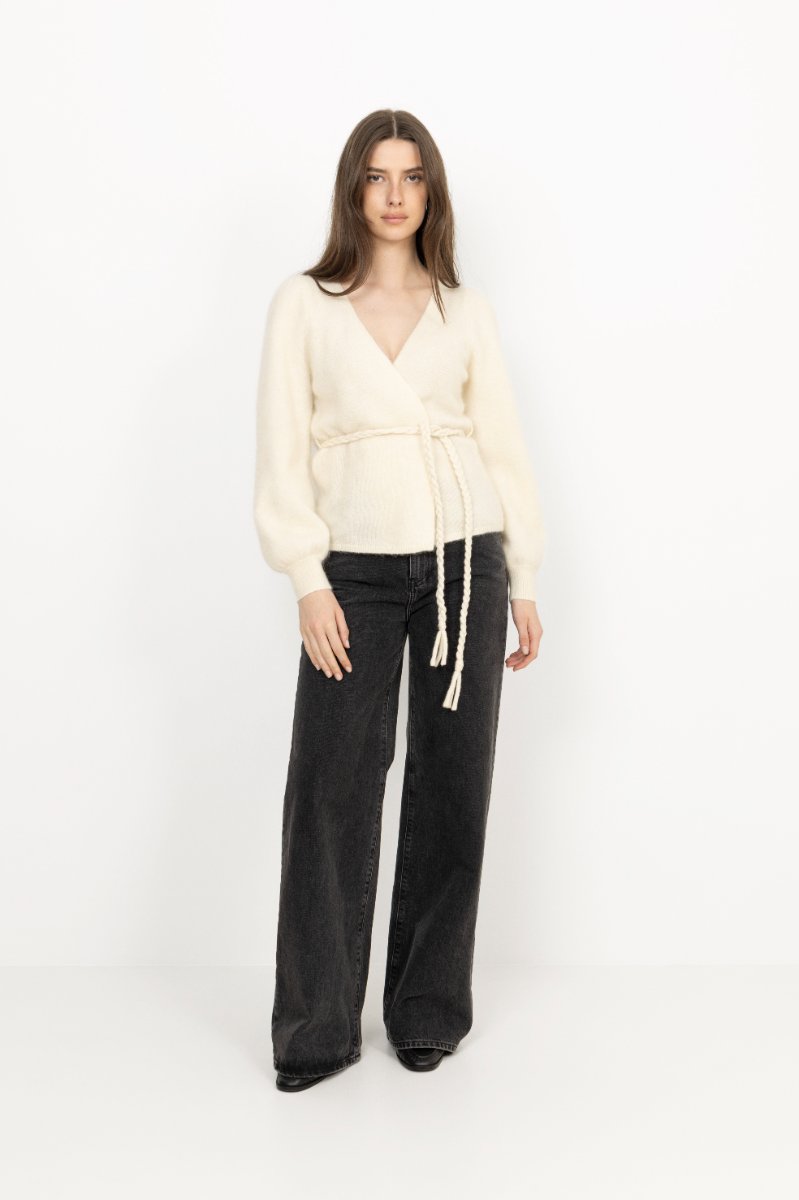 Marion Mohair Belt Cardigan - Off White
