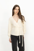 Marion Mohair Belt Cardigan - Off White