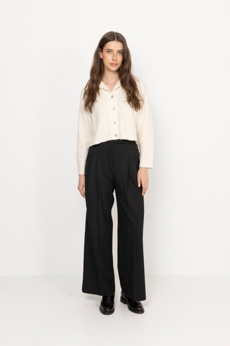 Selina Captain Wool Cardigan - Off White