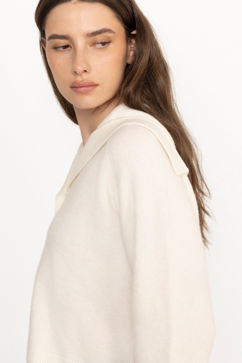 Selina Captain Wool Cardigan - Off White