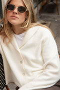 Selina Captain Wool Cardigan - Off White