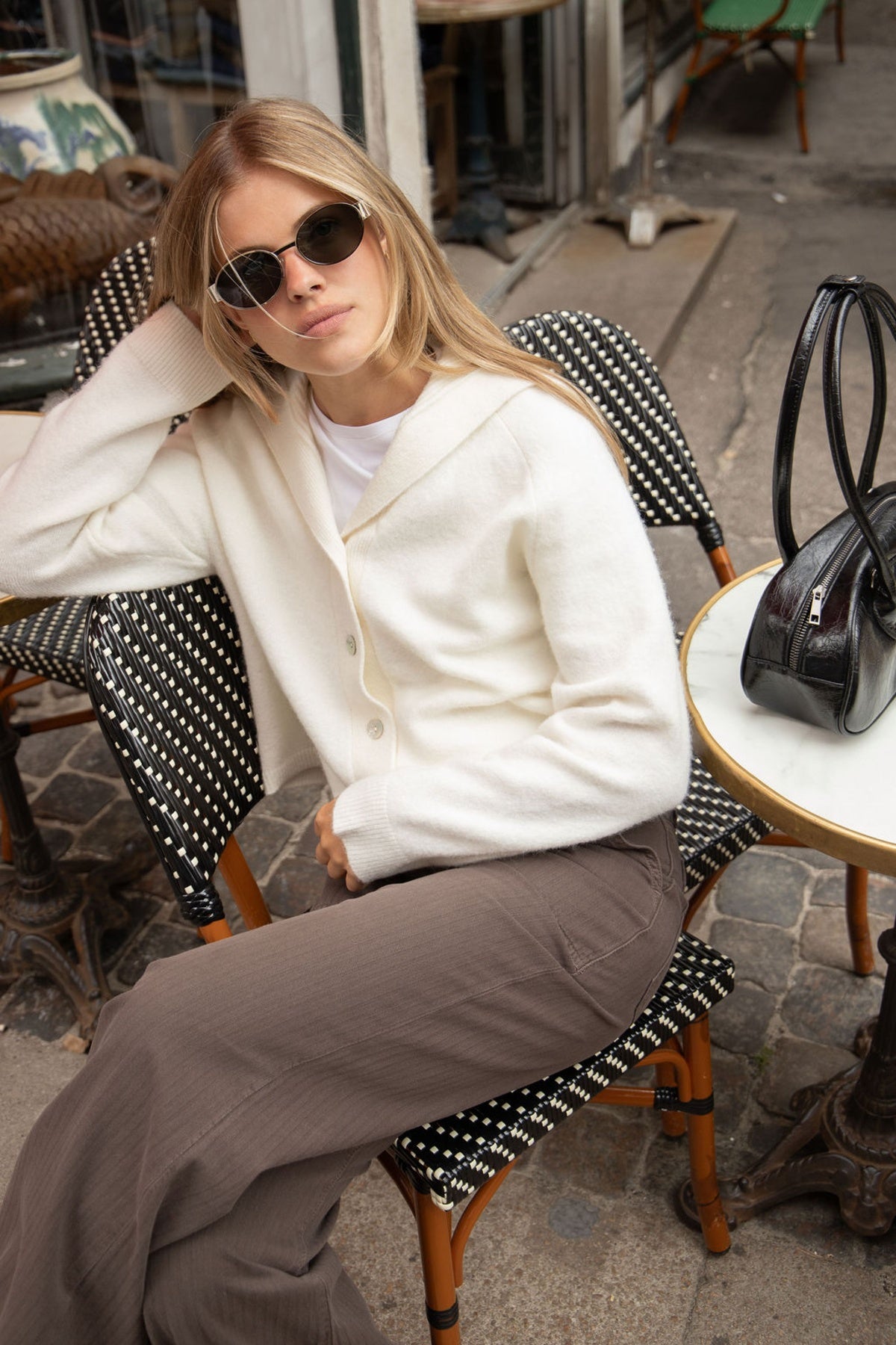 Selina Captain Wool Cardigan - Off White