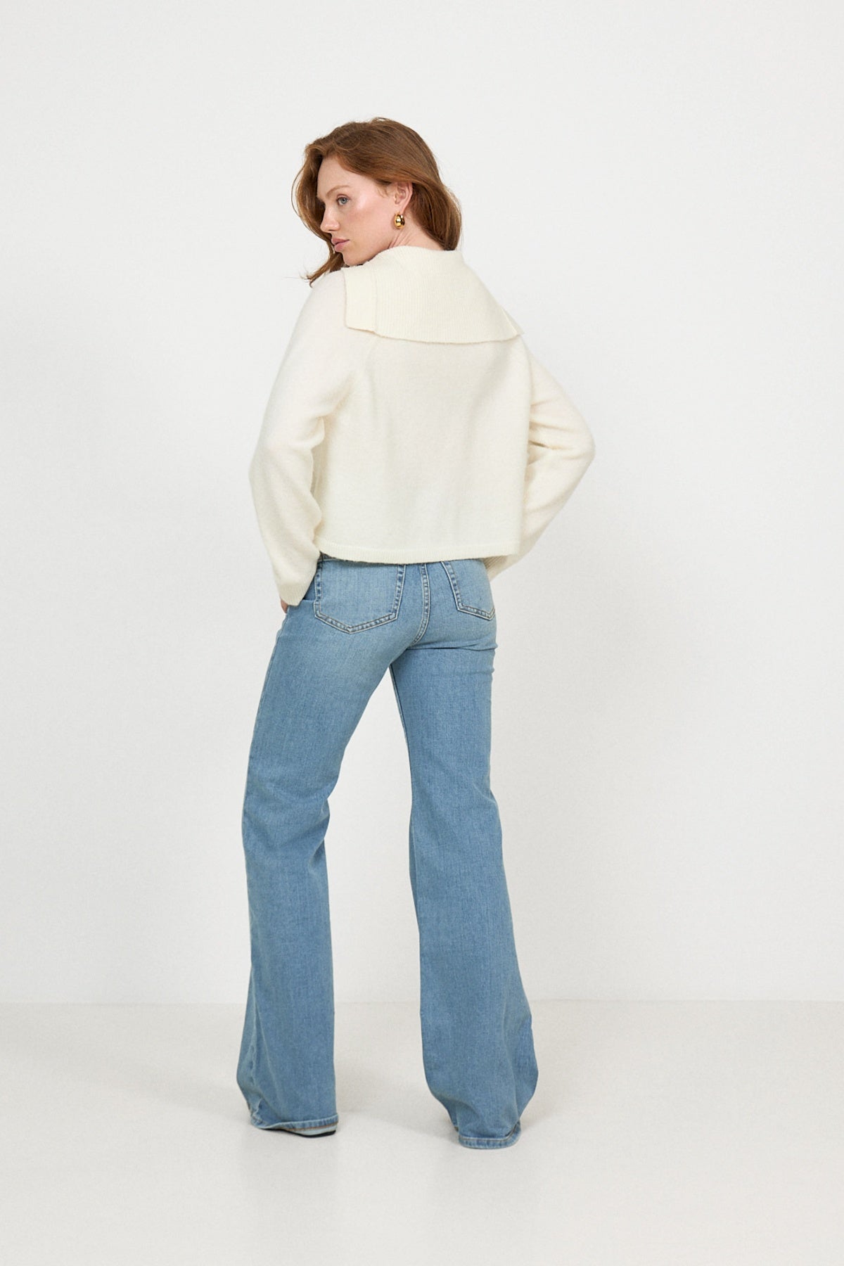 Selina Captain Wool Cardigan - Off White