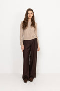 Clara Cashmere Knit Cardigan - Sand Melange