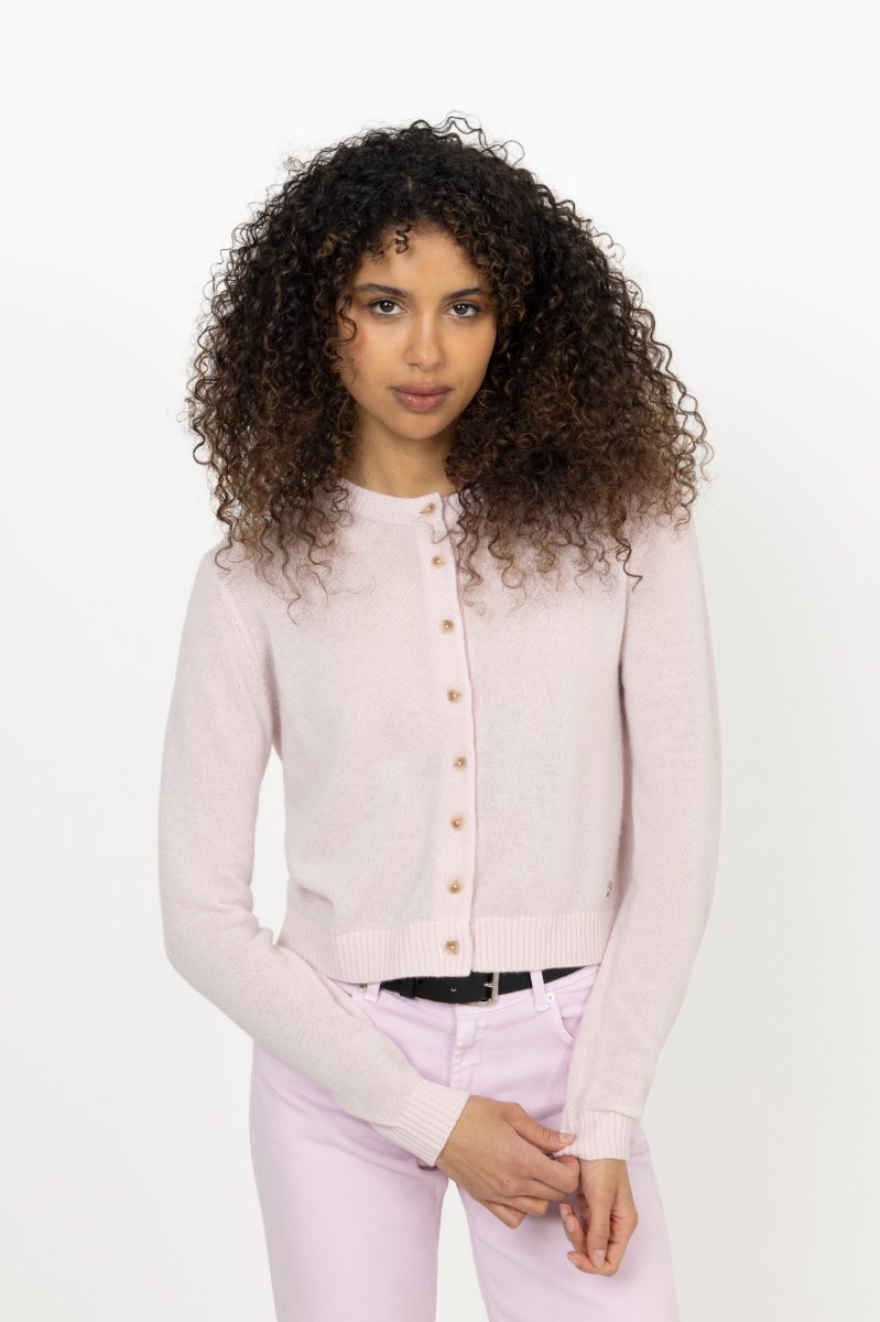 W. Cashmere Cardigan - Lt. Pink