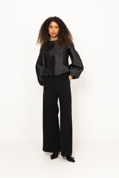 Vendela Balloon Sleeve Blouse - Black