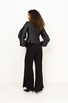 Vendela Balloon Sleeve Blouse - Black