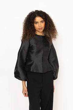 Vendela Balloon Sleeve Blouse - Black