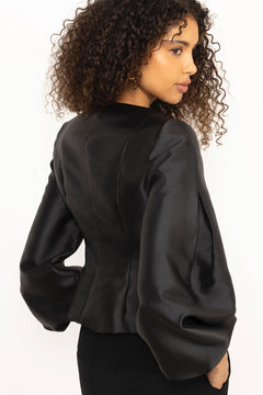 Vendela Balloon Sleeve Blouse - Black