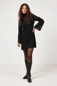 Sabrina Lace Mini Dress - Black