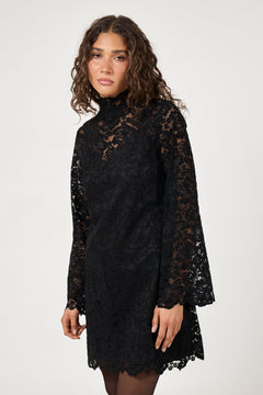 Sabrina Lace Mini Dress - Black