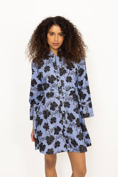Cord Mini Dress - Blue Peony
