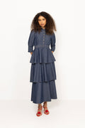 Denim Shirt Dress - Dark Blue