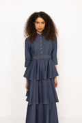 Denim Shirt Dress - Dark Blue