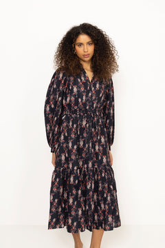 Bohemian Belt Dress - Midnight Paisley