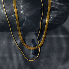 Ivy Double Snake Chain Necklace - Gold