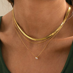 Ivy Double Snake Chain Necklace - Gold