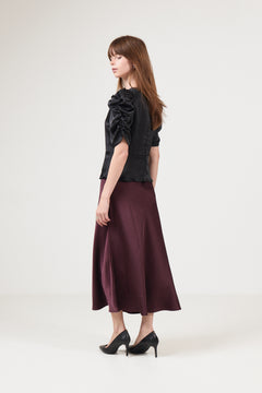 Benua Heavy Sateen Blouse - Black