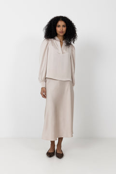 Rosslyn Heavy Sateen Blouse - Champagne