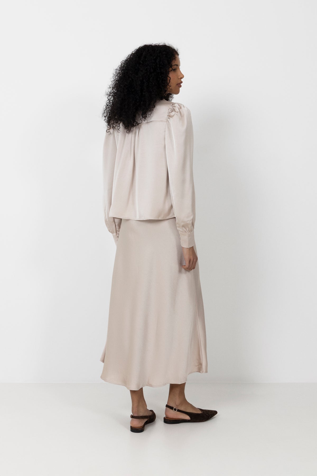 Rosslyn Heavy Sateen Blouse - Champagne