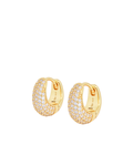 Pave Dome Huggies - Gold