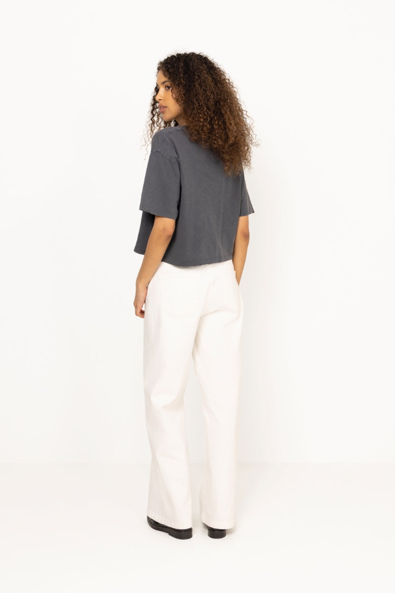 Johnny Cropped Tee - Washed Black
