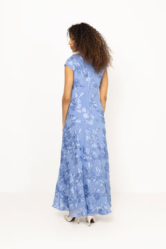 Mesh Capsleeve Maxi Dress - Hydrangea (Blue)