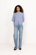 Benuta Fluffy Knit Cardigan - Dusty Blue