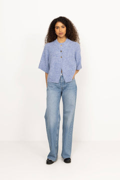 Benuta Fluffy Knit Cardigan - Dusty Blue