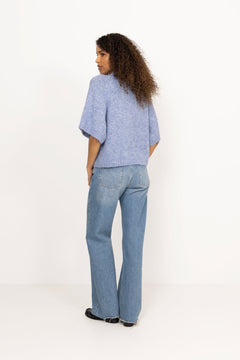 Benuta Fluffy Knit Cardigan - Dusty Blue
