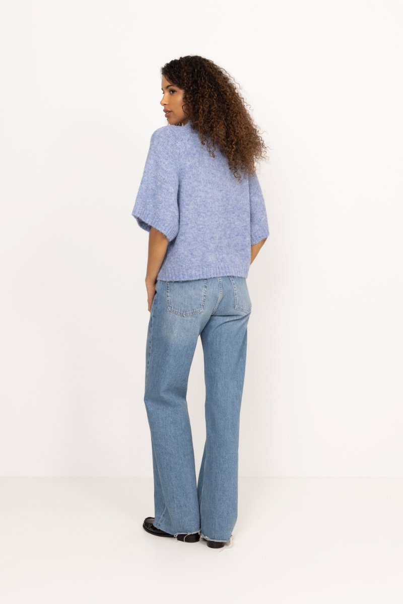 Benuta Fluffy Knit Cardigan - Dusty Blue