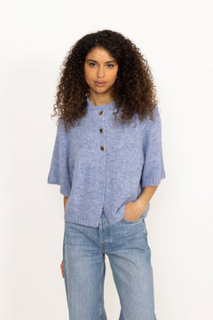 Benuta Fluffy Knit Cardigan - Dusty Blue
