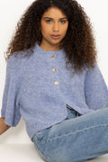 Benuta Fluffy Knit Cardigan - Dusty Blue
