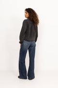 Emmeline Denim Blouse - Black
