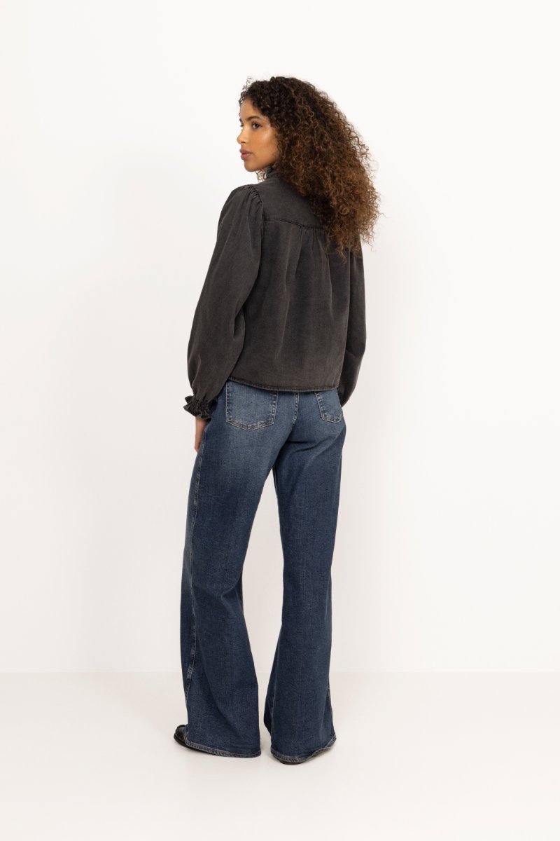 Emmeline Denim Blouse - Black