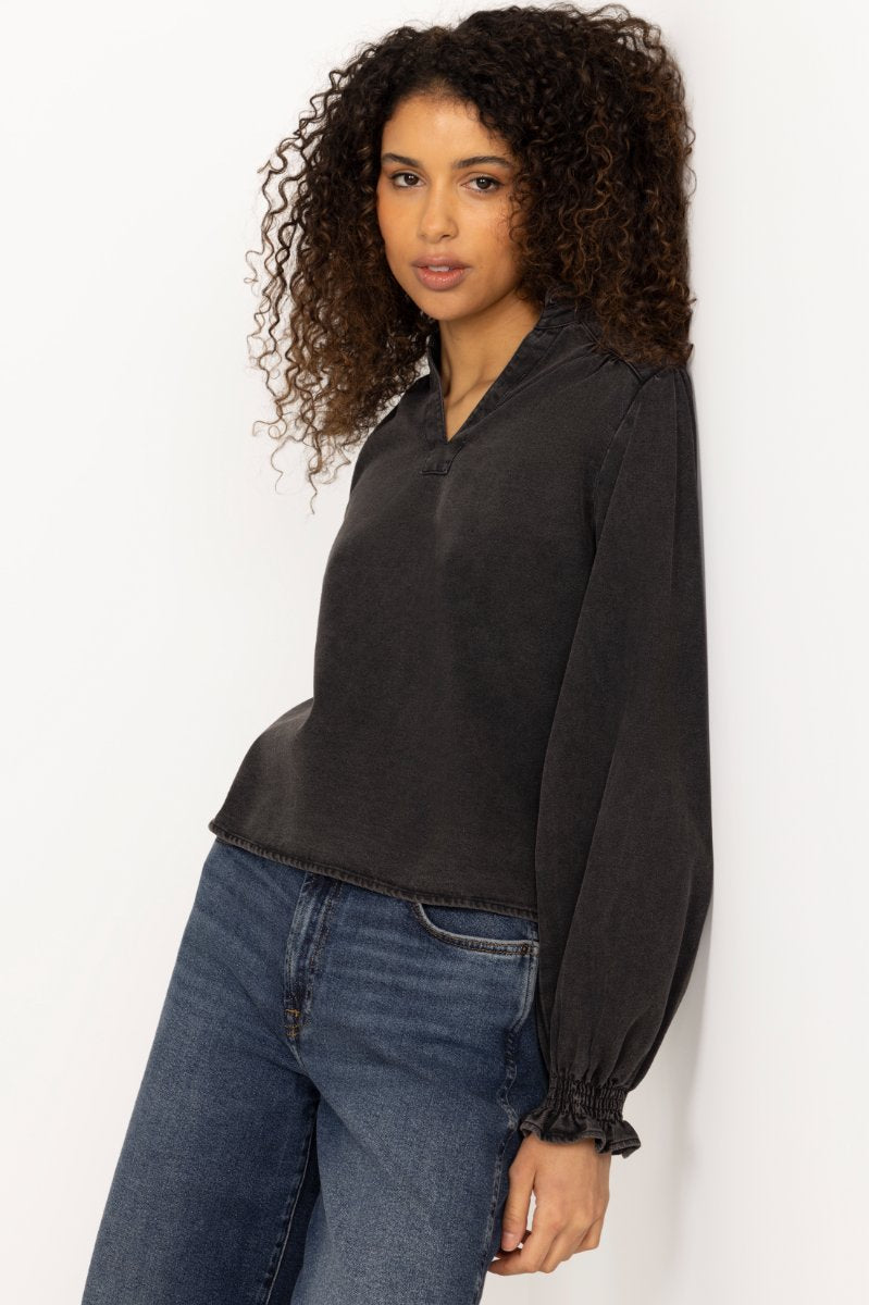Emmeline Denim Blouse - Black