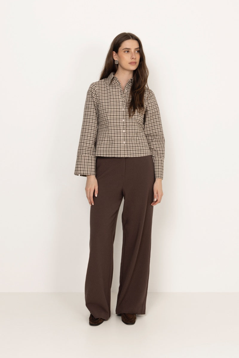 Rosa Checked Shirt - Beige
